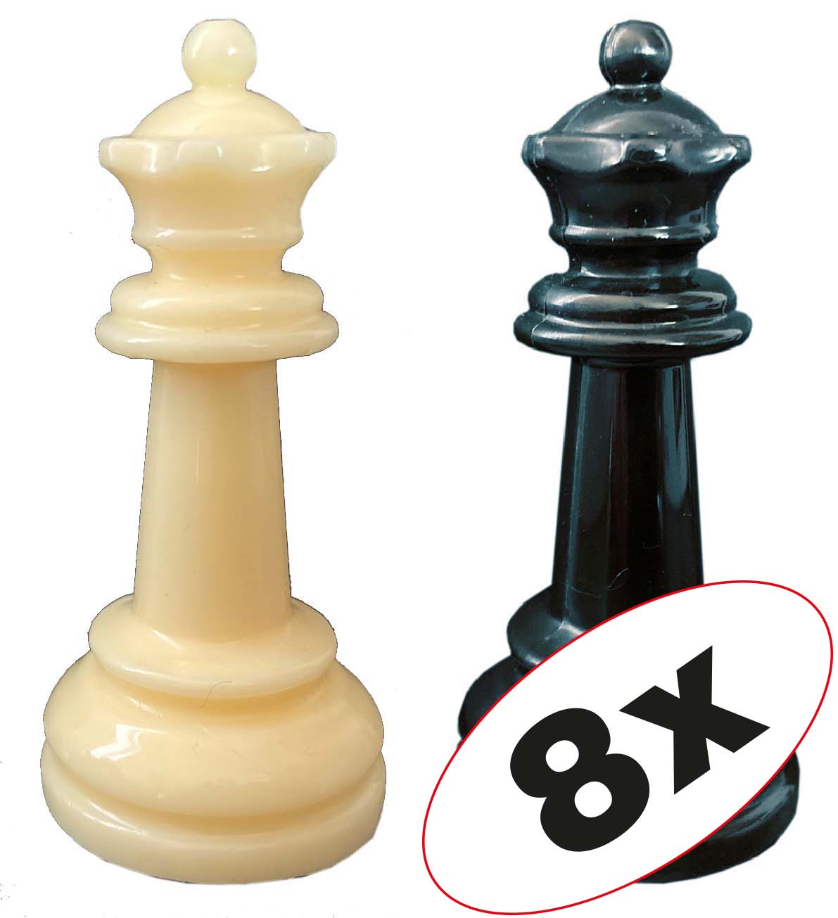 Plus je 8 Damen zu Schachfiguren 2030