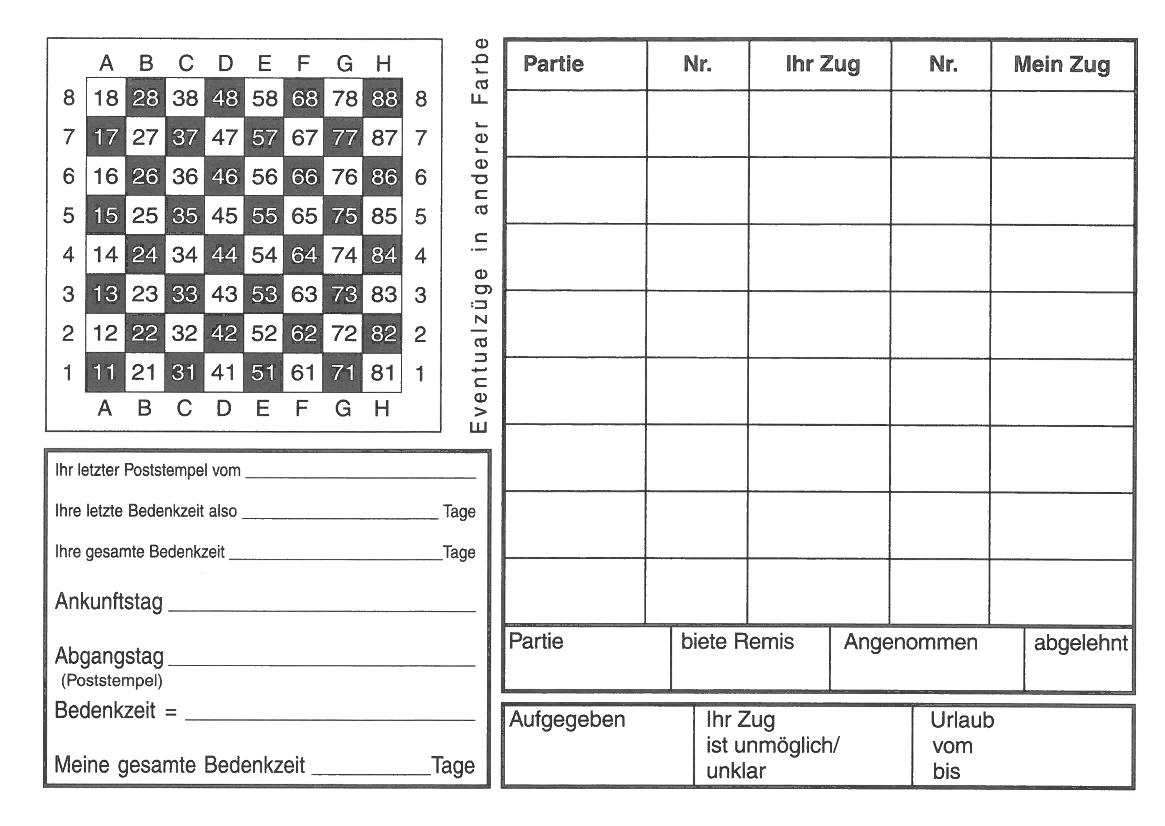Nationale Fernschachkarten – A6 – 250 Stück