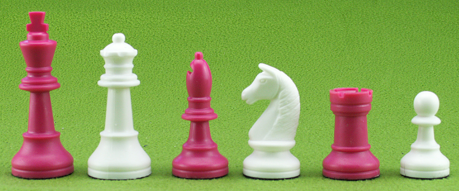 Schachfiguren pink / weiß – Stoffsäckchen