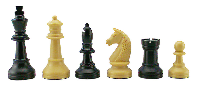 Schachfiguren beige / schwarz – Stoffsäckchen