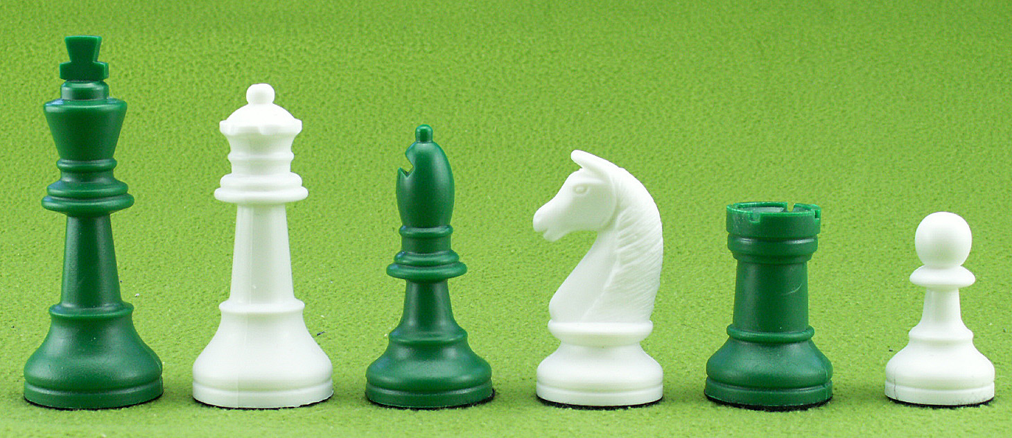 Schachfiguren grün / weiß – Stoffsäckchen